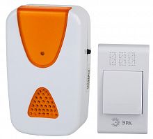Звонок беспроводной аналоговый ЭРА A02 бело-оранжевый картинка 